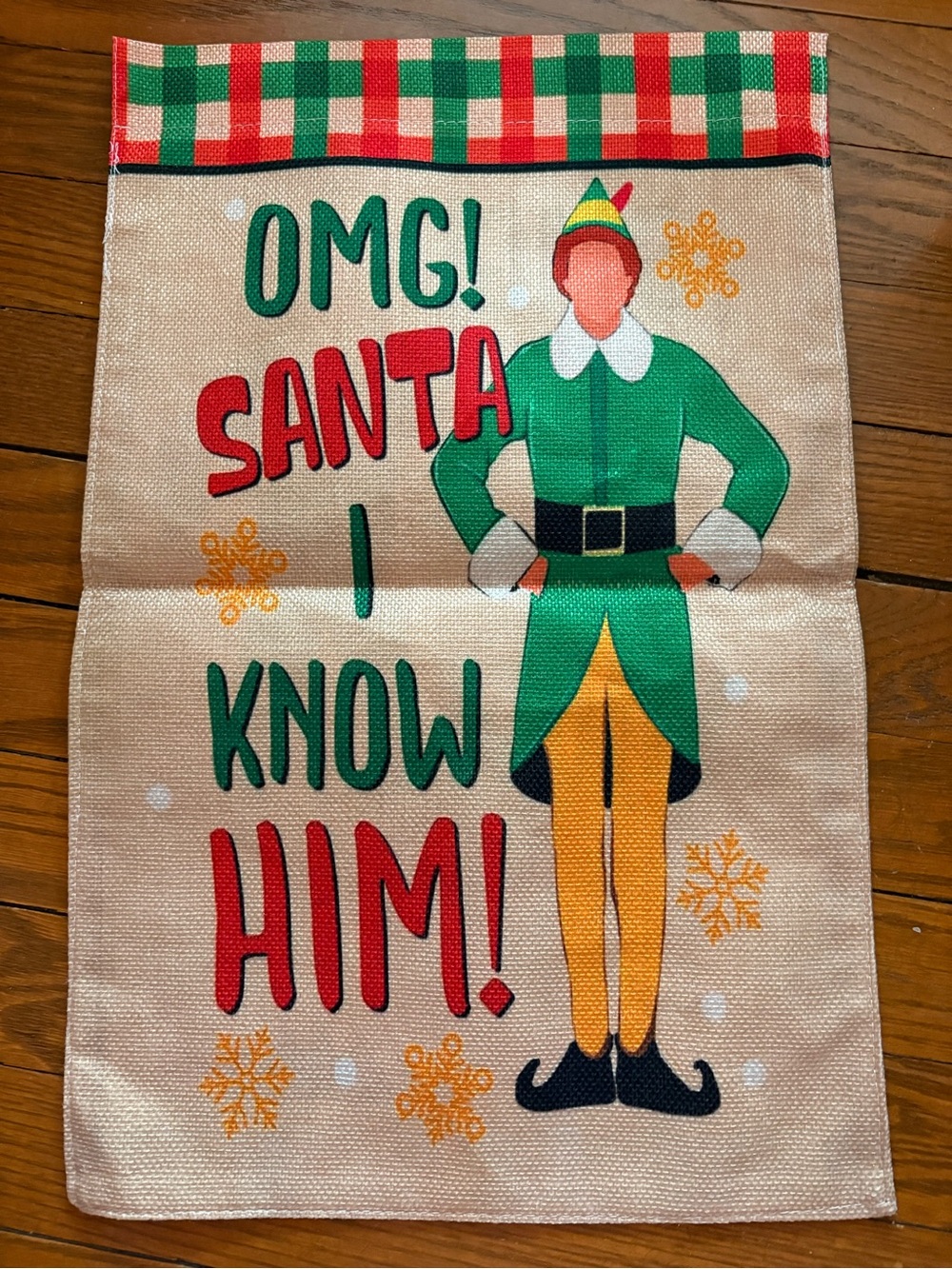 Garden Flag Christmas Elf 12” x 18” NWOT